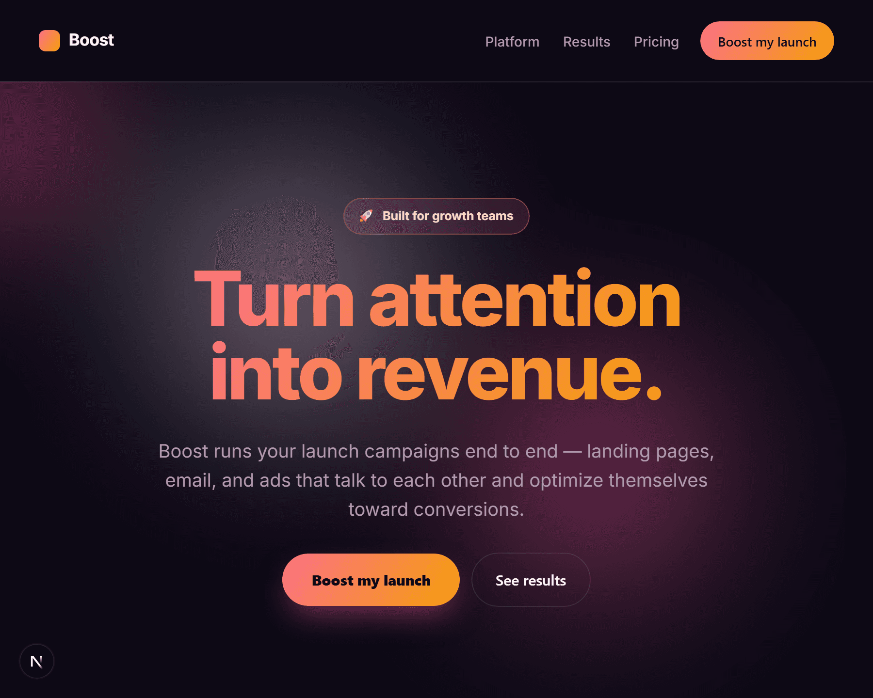 Campaign Landing Page launch page preview