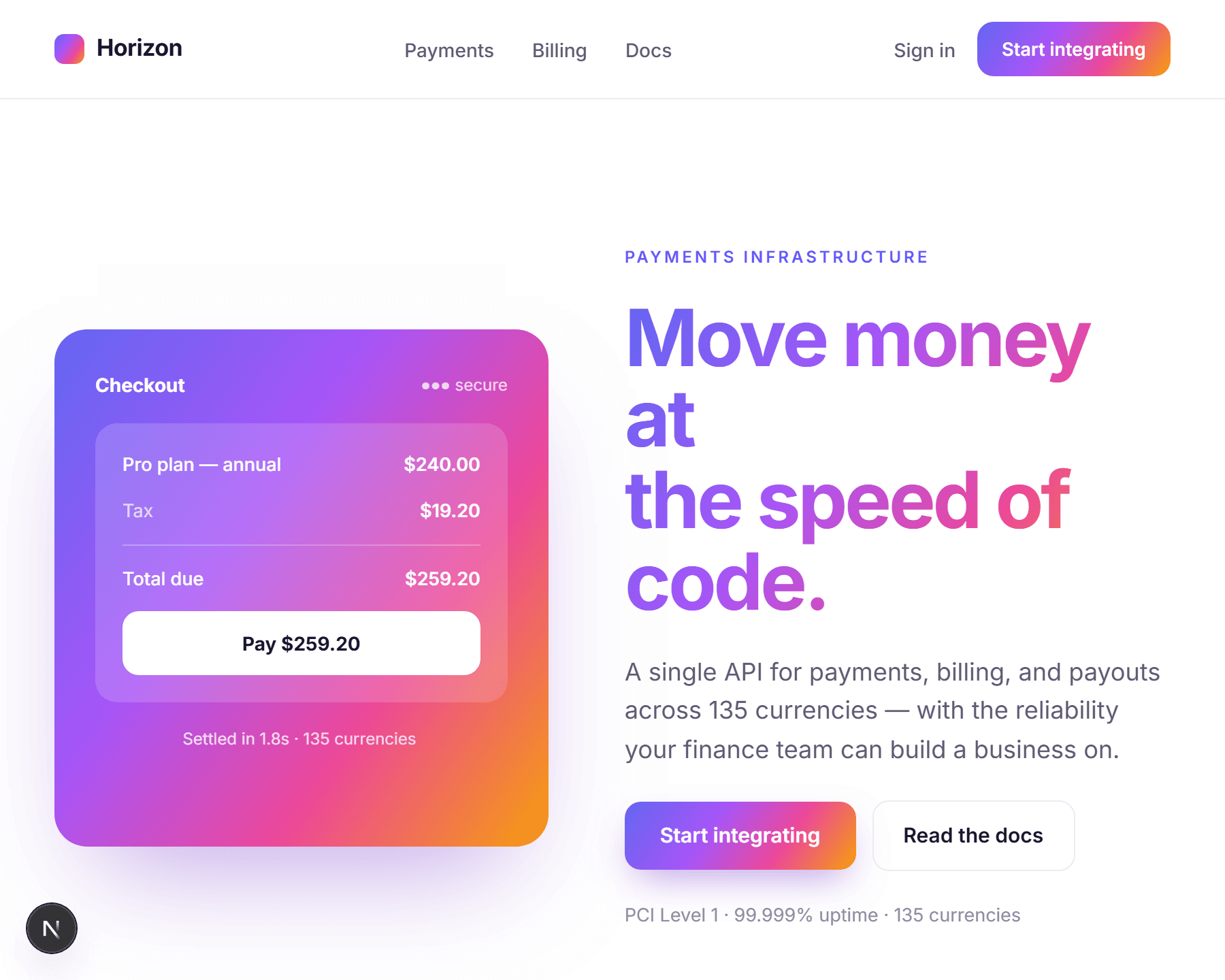 Stripe Style Landing launch page preview