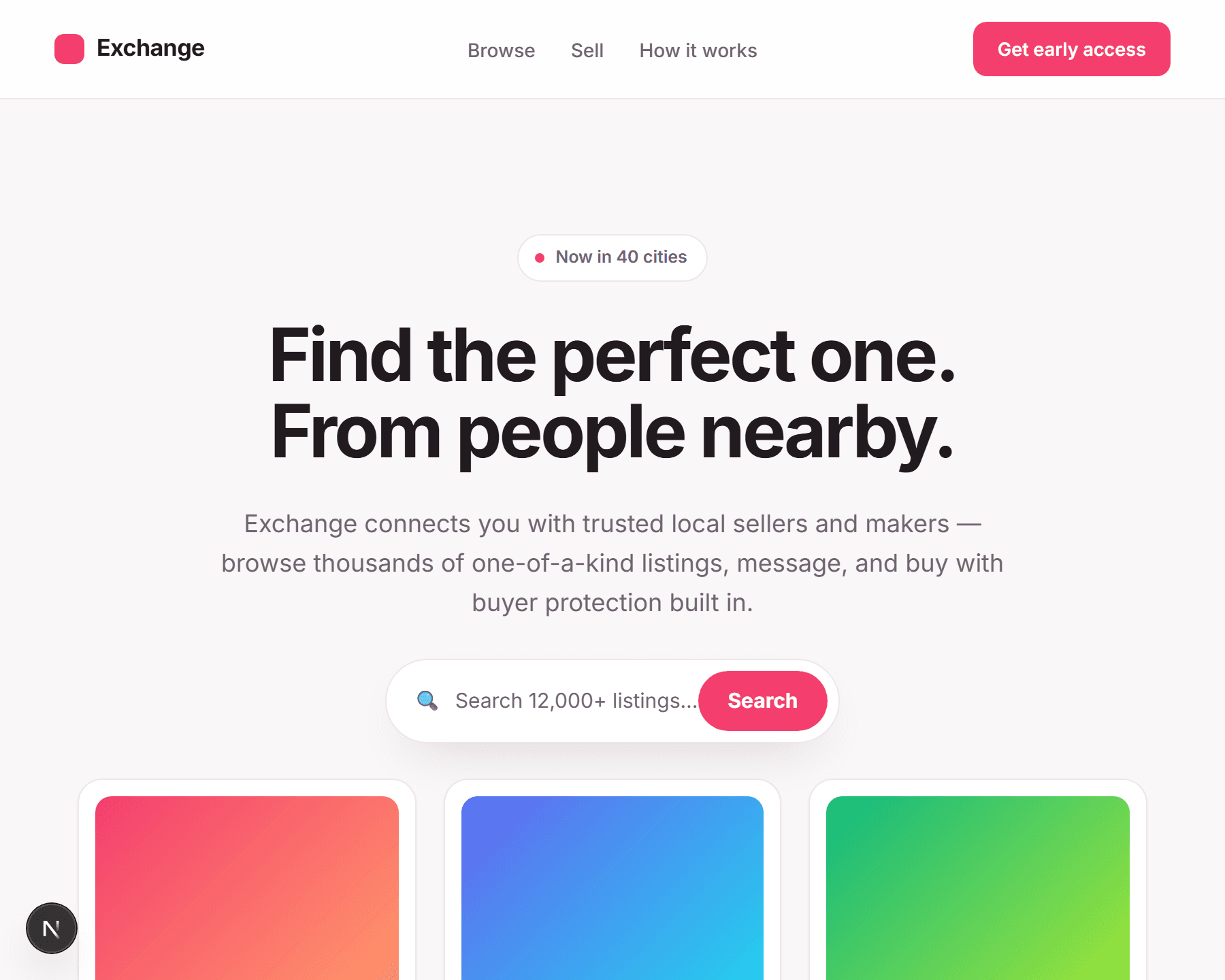Marketplace Landing launch page preview