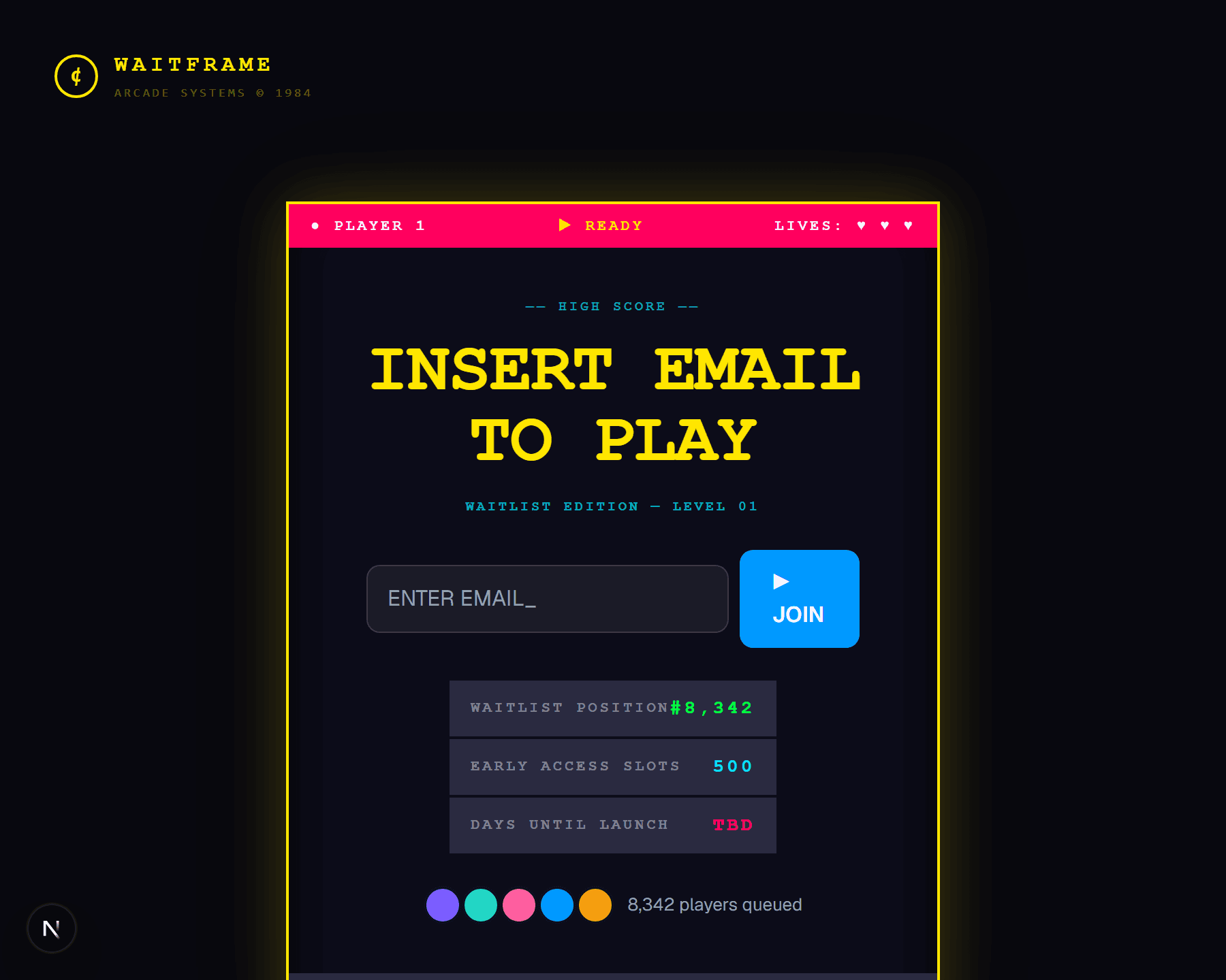 Arcade launch page preview